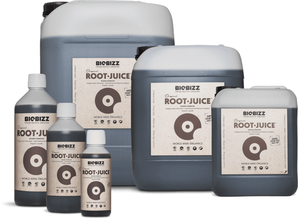 Biobizz Root Juice bottle – organic root stimulator for strong early root development in plants.