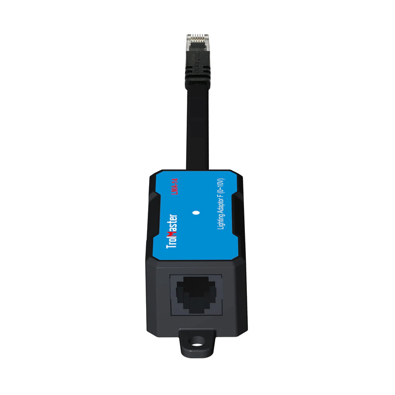 Close-up of the LMA-14 adaptor showing input/output ports for HID and LED light controller compatibility.