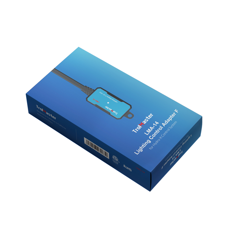  LMA-14 Lighting Control Adaptor F shown with original packaging, ideal for grow room setups.