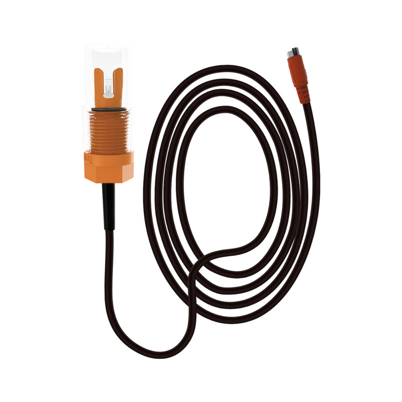 PCT-3 EC and Temperature Sensor installed inline with a hydroponic or water filtration system for real-time monitoring.