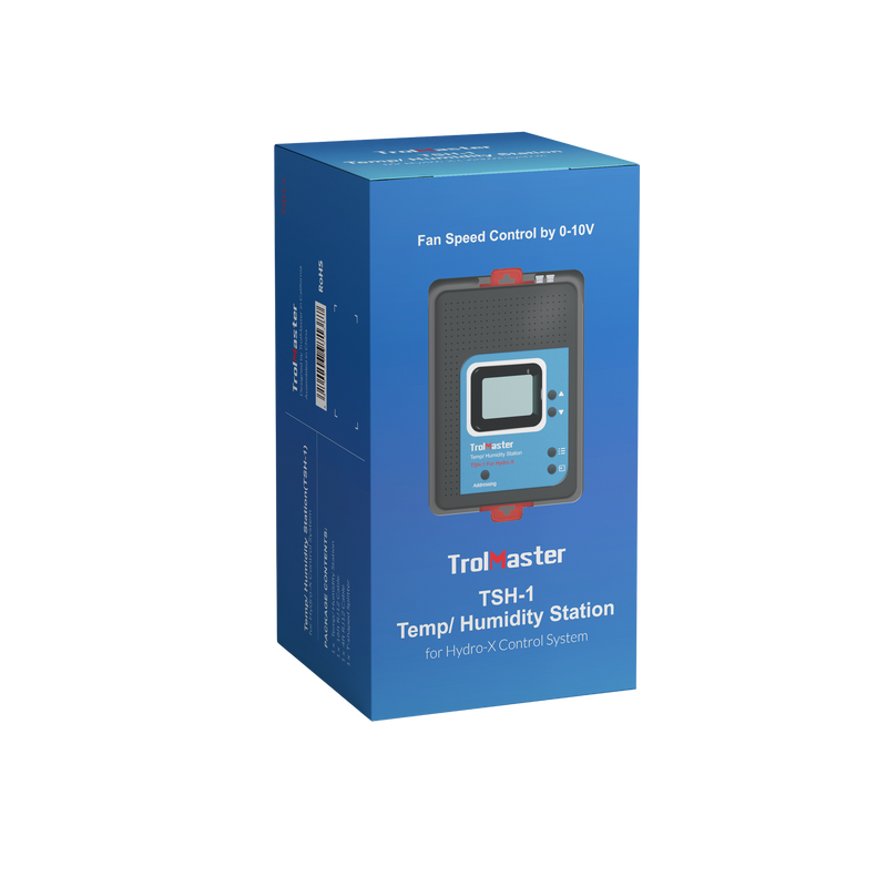  Front view of the TSH-1 0–10V EC Fan Speed Controller for temperature and humidity-based ventilation control.

