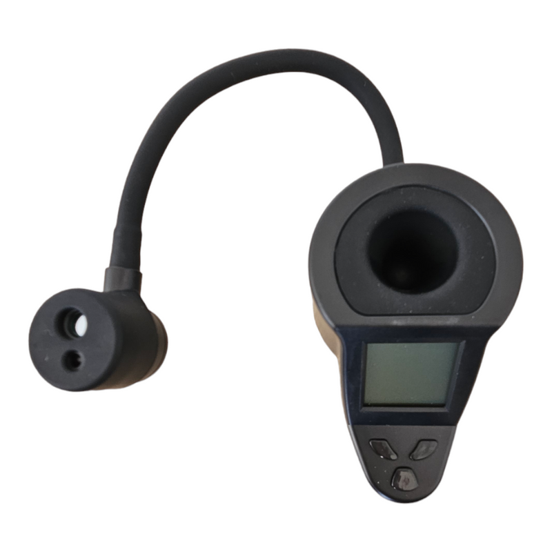 Close-up of Dab Rite Original LED display and sensor head for temperature monitoring.