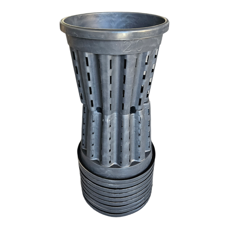 Aero-Pots with air pruning design for healthier root systems, enhanced nutrient uptake, and improved plant growth in various sizes.