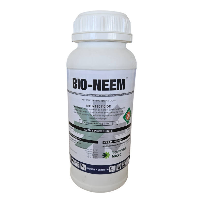 Bio-Neem for natural pest control and plant protection, utilizing neem oil to deter insects and enhance plant health.