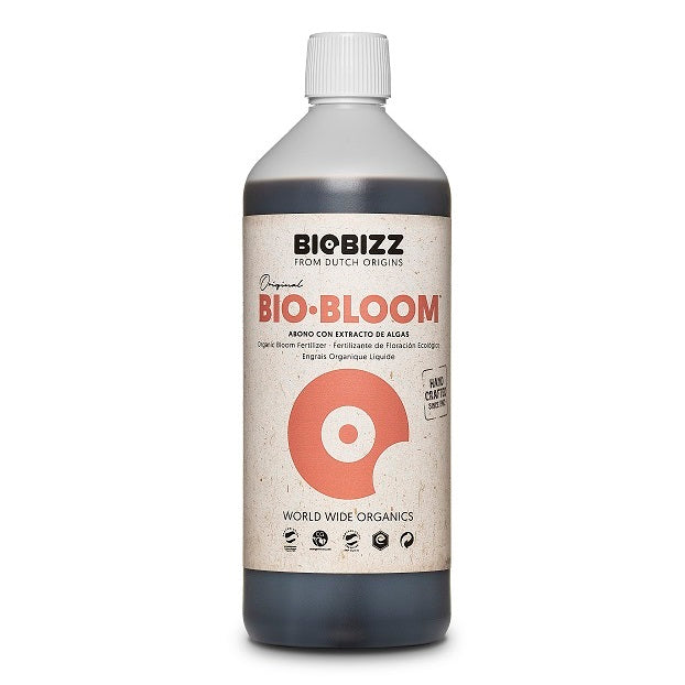 Biobizz Bloom 1L liquid organic bloom fertiliser to support healthy bud development and resin production