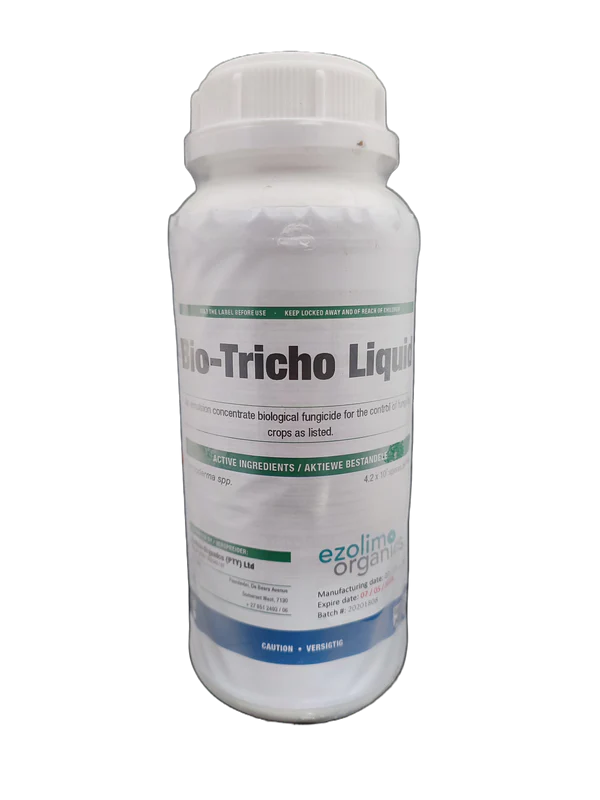 Bio-tricho Liquid for enhancing plant health with beneficial microorganisms to promote growth and soil vitality.