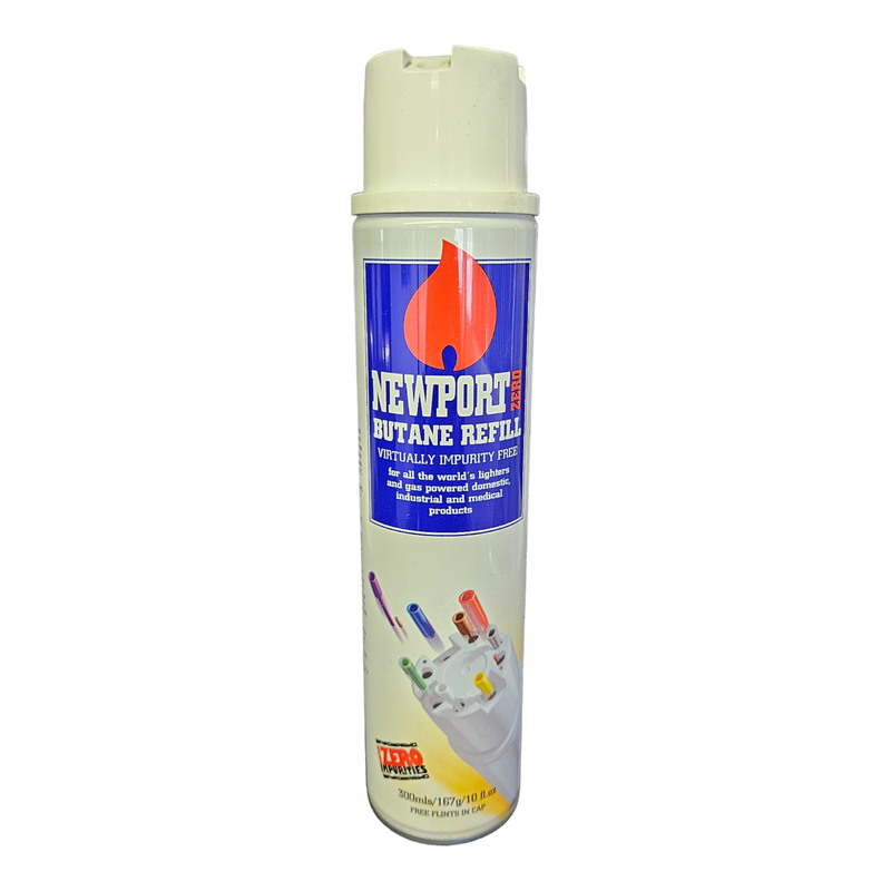 Butane gas canister for portable stoves, lighters, and extraction processes.