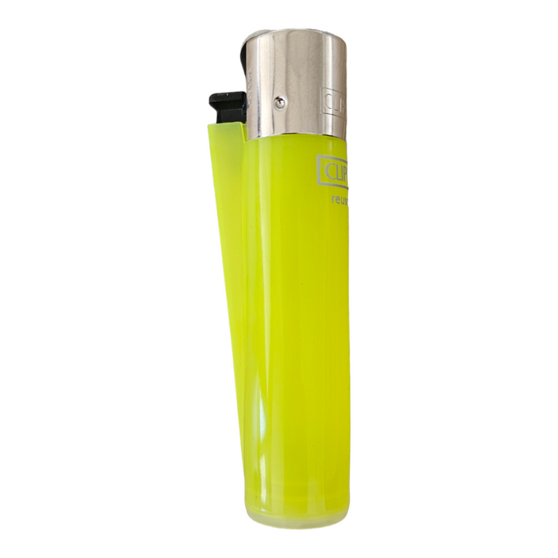 Clipper lighter with refillable design and replaceable flint for long-lasting use.