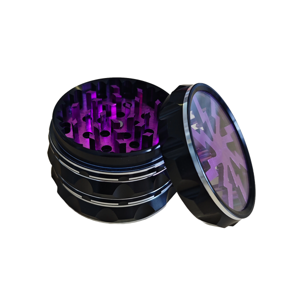 2.5" 4 Piece Herb Grinder - Clear Top