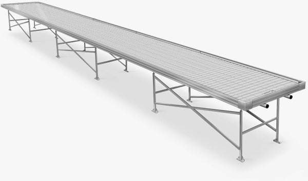 1.55m x 2.9m rolling bench for efficient plant management in grow rooms.