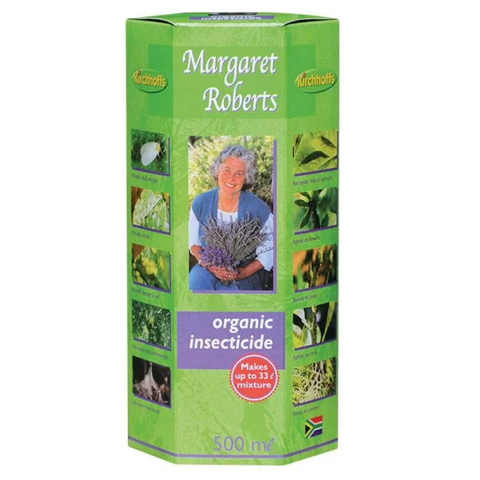 Margaret Roberts Organic Insecticide for natural and effective pest control in gardens and crops.