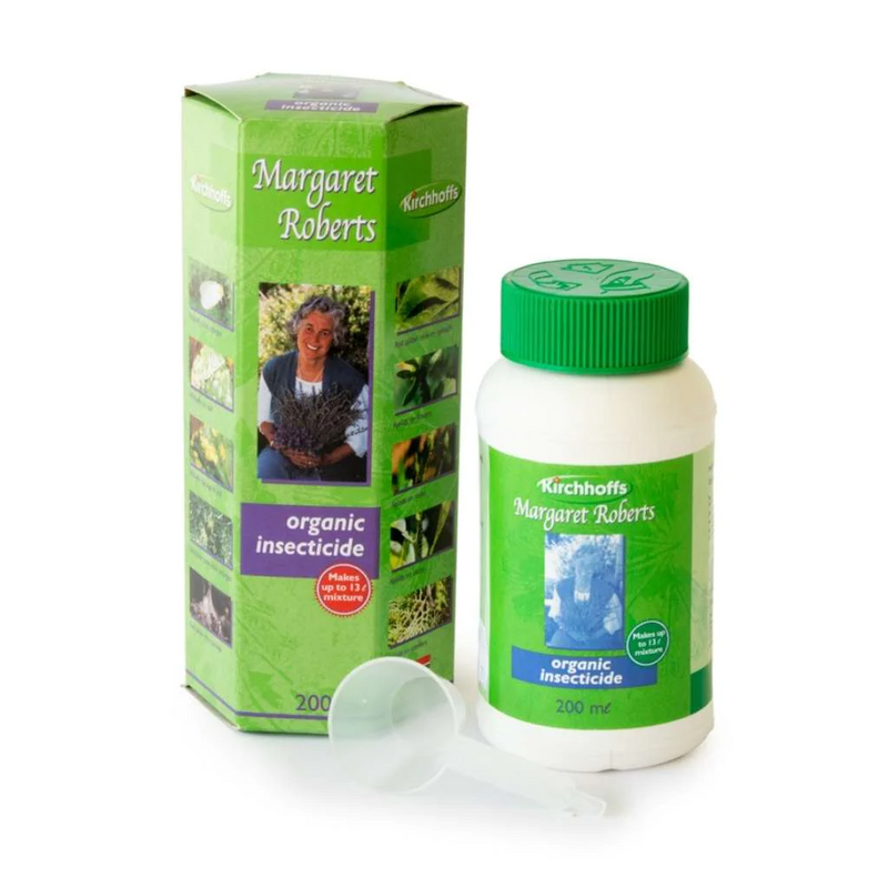 Margaret Roberts Organic Insecticide for natural and effective pest control in gardens and crops.