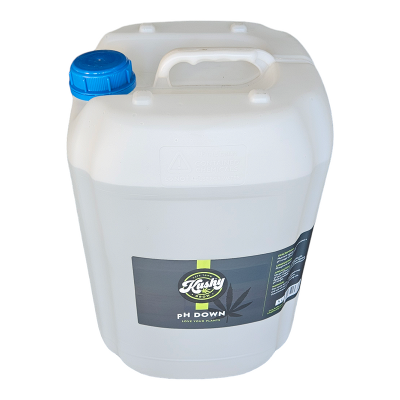 pH Down for lowering the pH level in nutrient solutions, maintaining balanced and optimal conditions for plant growth.