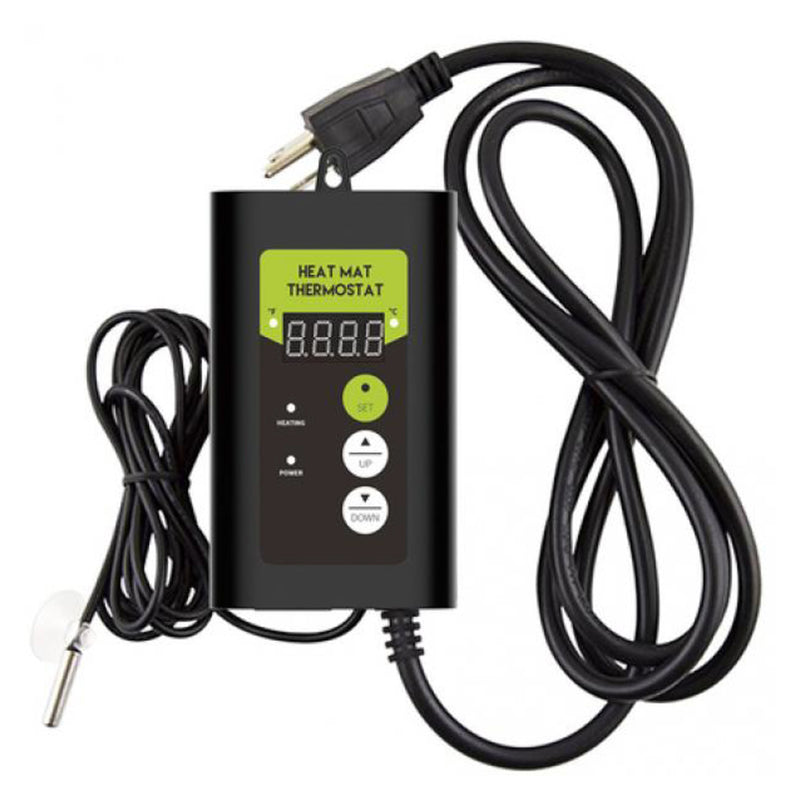 Heat Mat Thermostat for precise temperature control of seedling heat mats, ensuring optimal growing conditions.