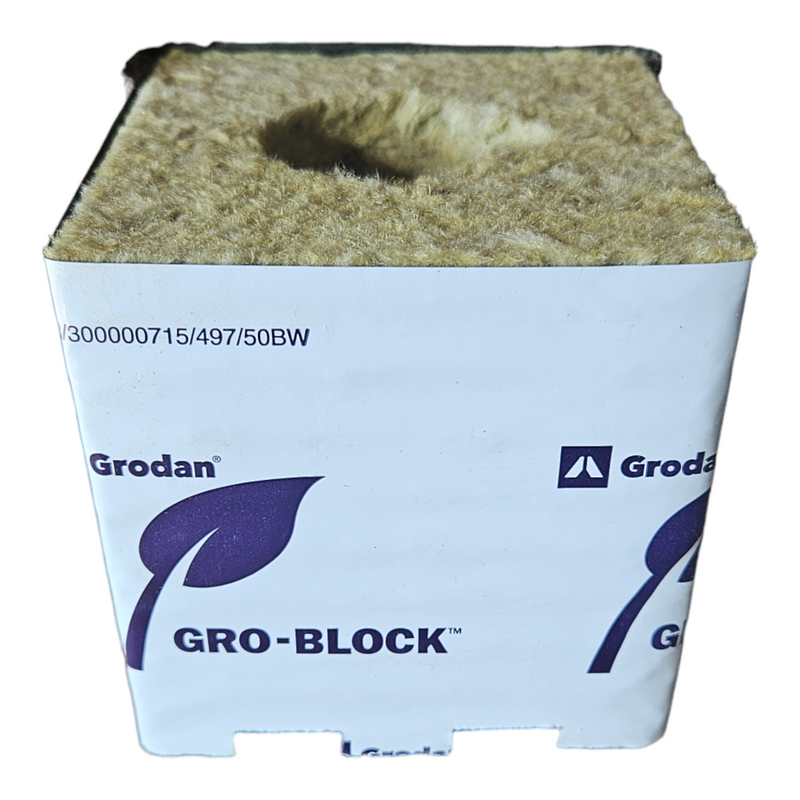 Grodan Improved 15 x 15 rock wool block, designed for larger plants with enhanced aeration and moisture control.